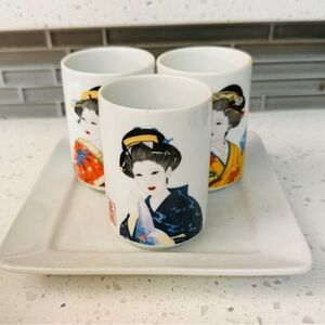 Oneida Geisha Design Ceramic Cups Set